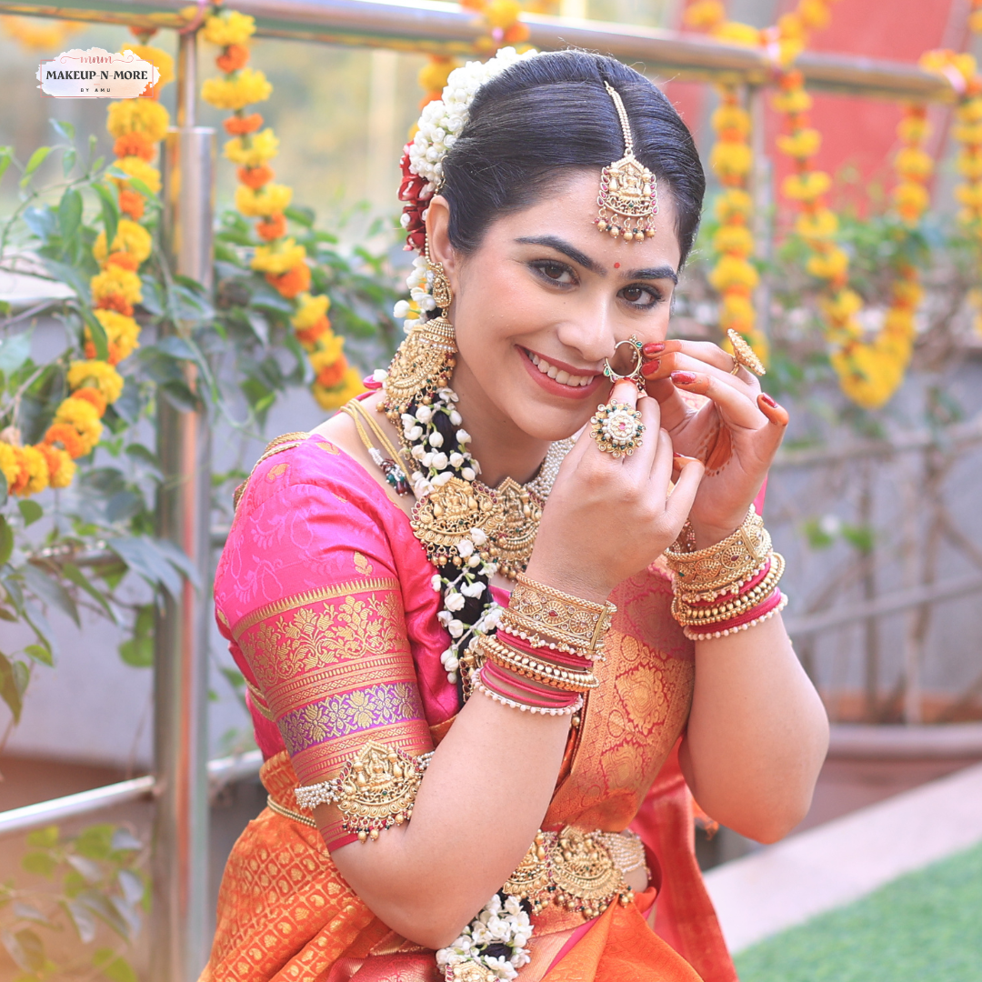 Glowing South Indian Bride: Hair and Makeup tips | MakeupnmorebyAmu