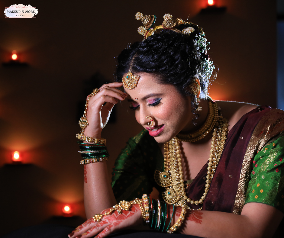Maharashtrian Bridal outfit. Navari | Wedding saree collection, Indian  bridal makeup, Bridal outfits